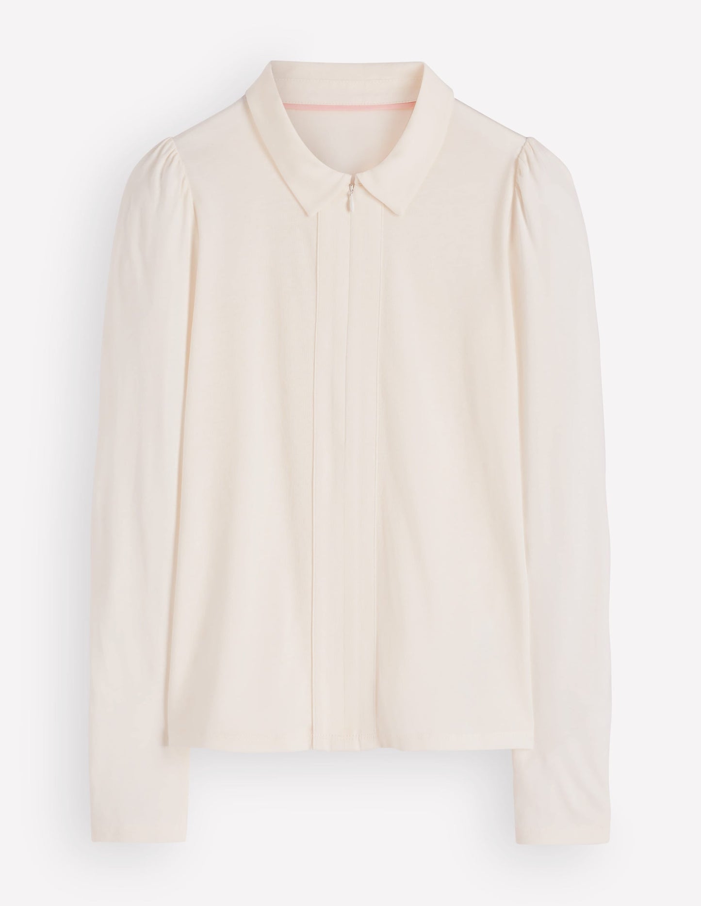 Zip Collar Supersoft Top-Ivory