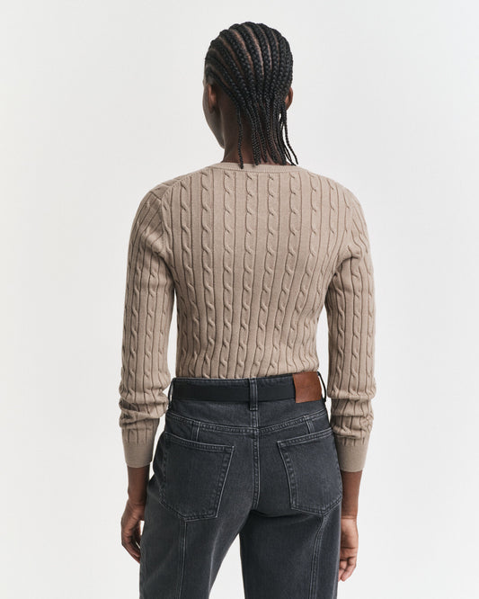 Cardigan aus Stretch-Baumwolle mit Zopfmuster