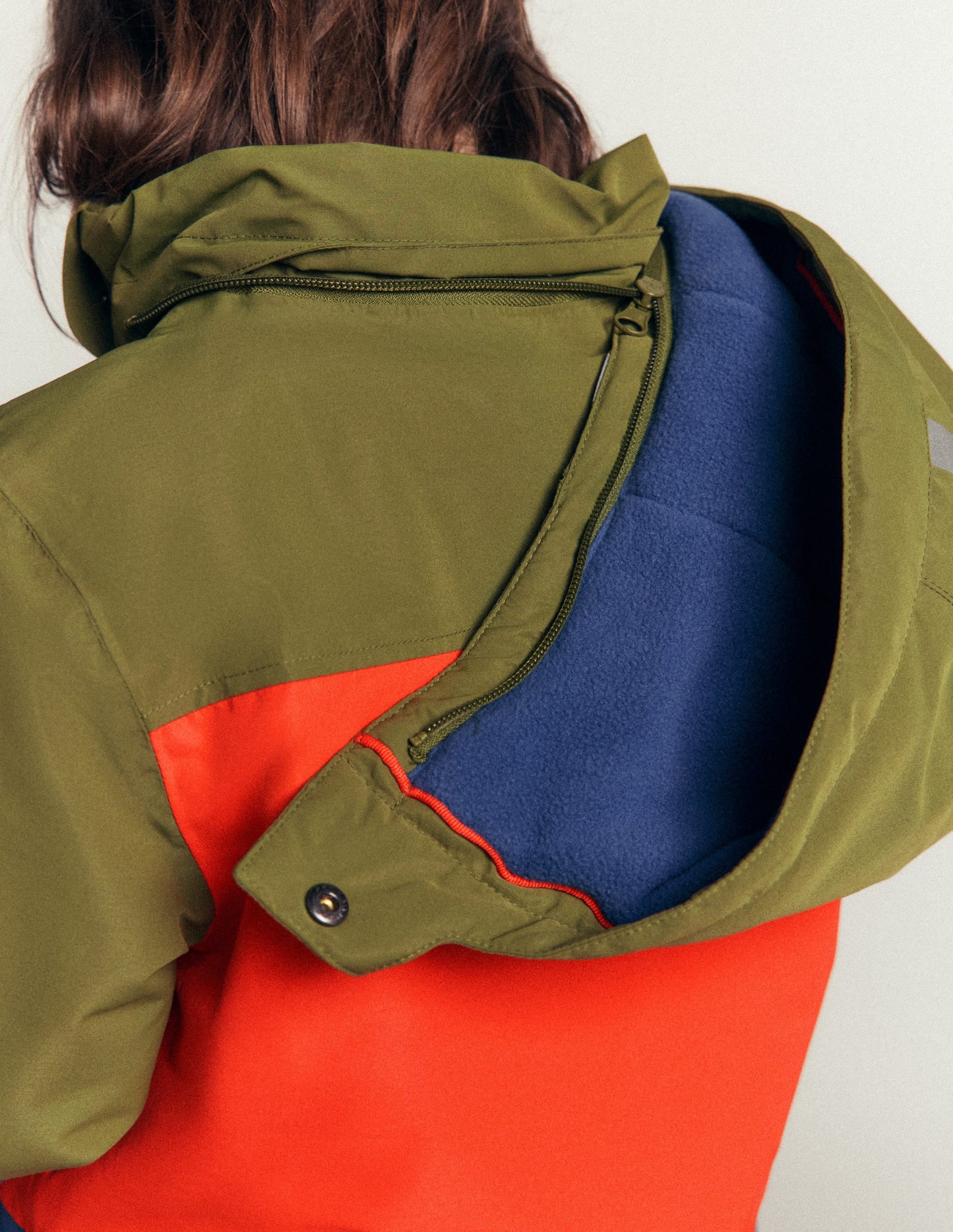 All-weather Waterproof Coat-Khaki Colour Block