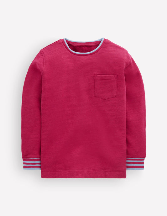 Cosy Mid-weight T-shirt-Sweet Cherry / French Blue