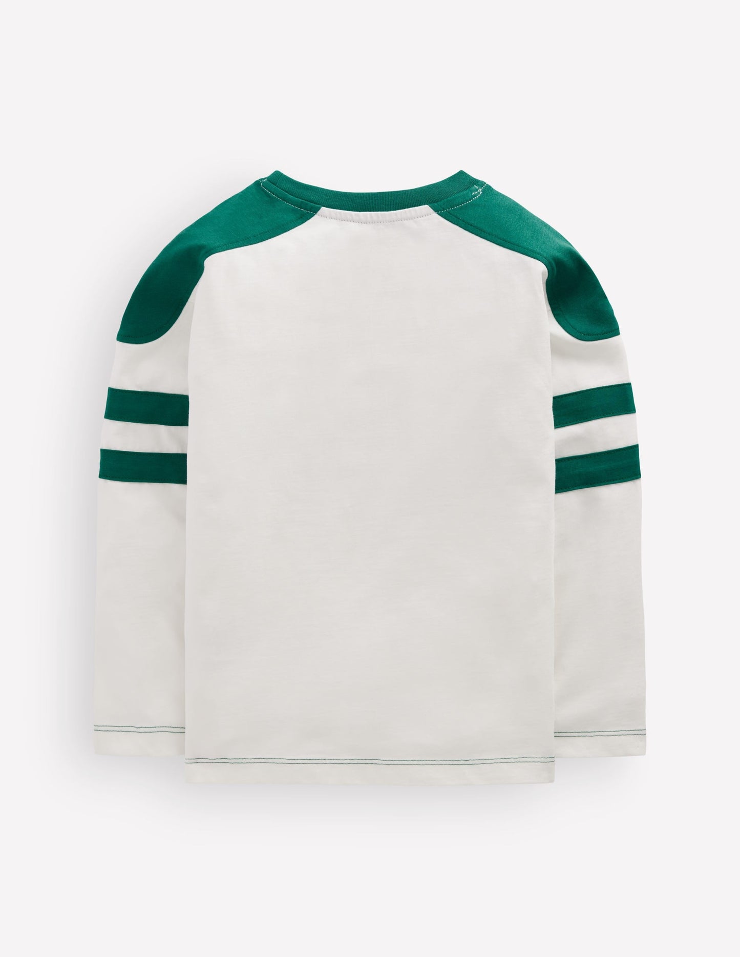 Colour Block T-shirt-Soft Ivory / Jewel Green