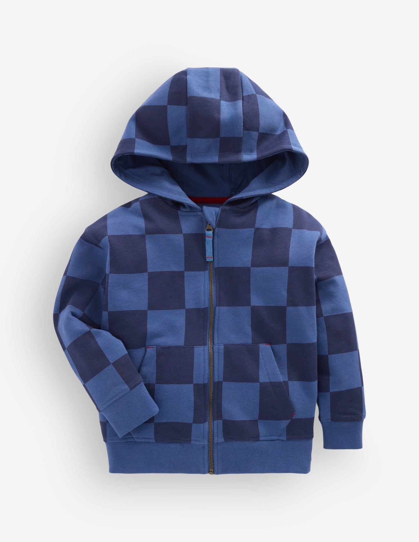 Printed Zip-through Hoodie-College Navy / True Denim