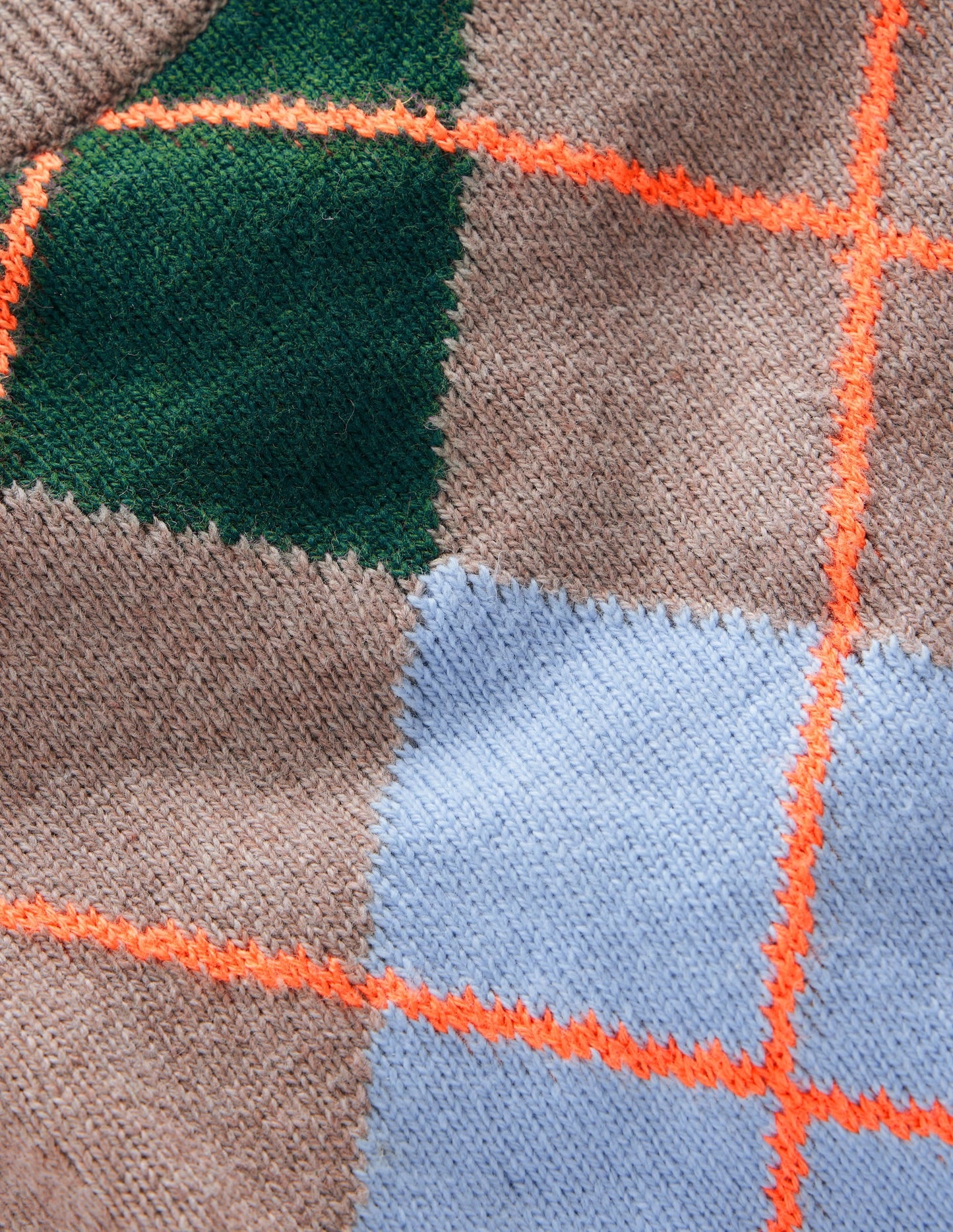 Argyle Jumper-Stone Melange