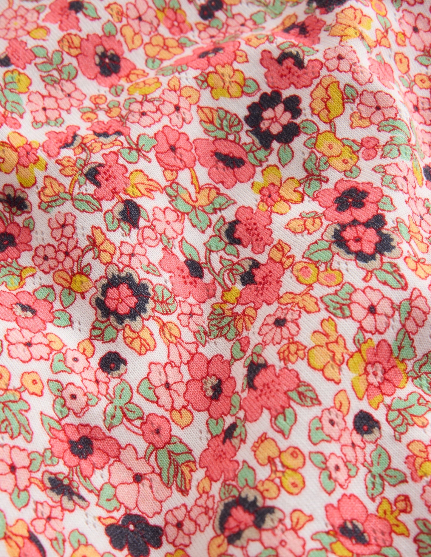 Long Sleeve Pointelle Top-Pink Floral