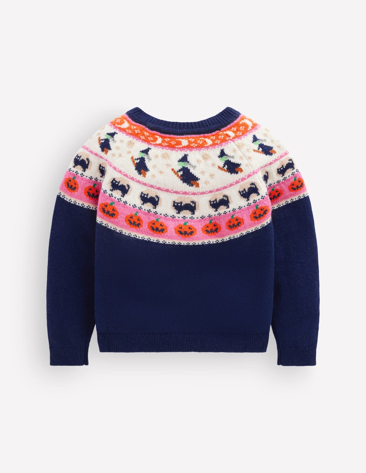 Edie Fair Isle Cardigan-College Navy Halloween
