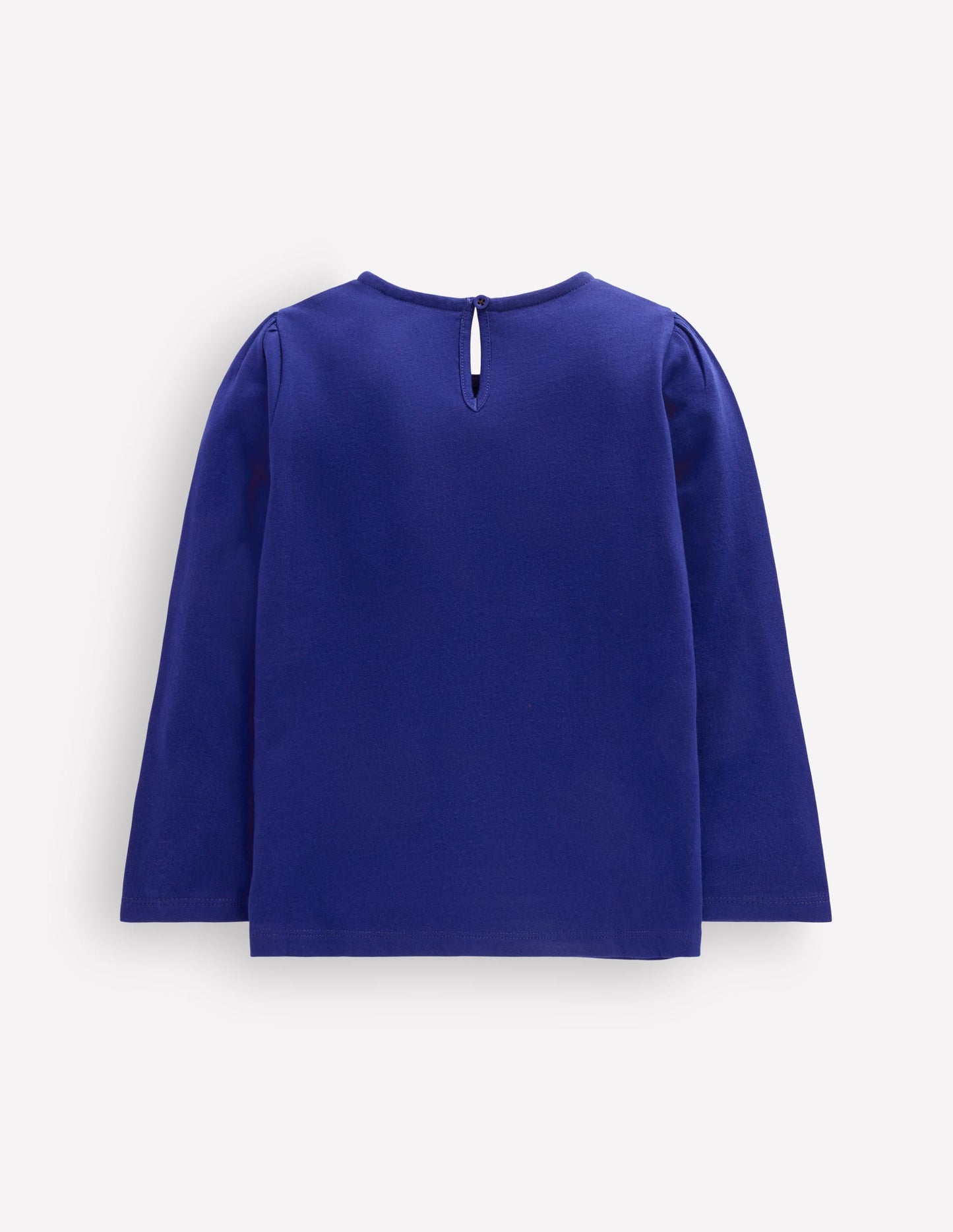 Puff Sleeve Appliqué  T-shirt-Bright Blue Cat
