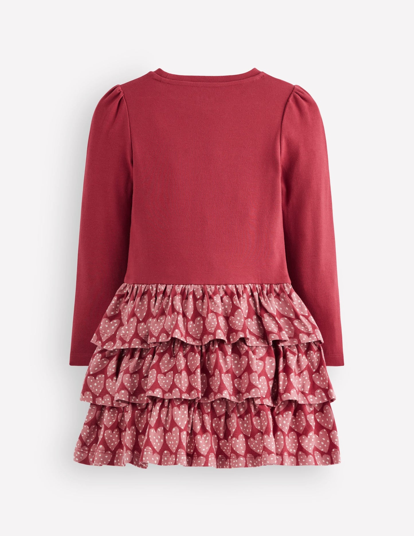 Cora Jersey RaRa Dress-Pomegranate Red Spotty Hearts