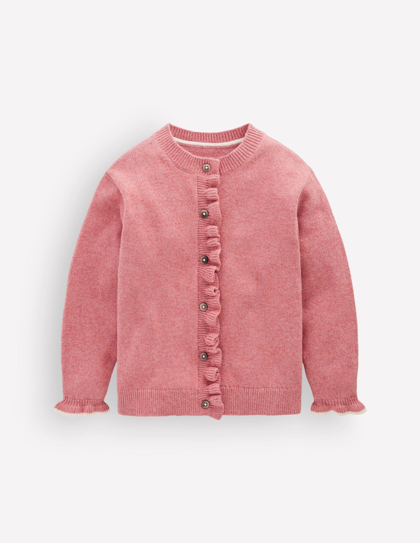 Everyday Frilled Cardigan-Vintage Rose