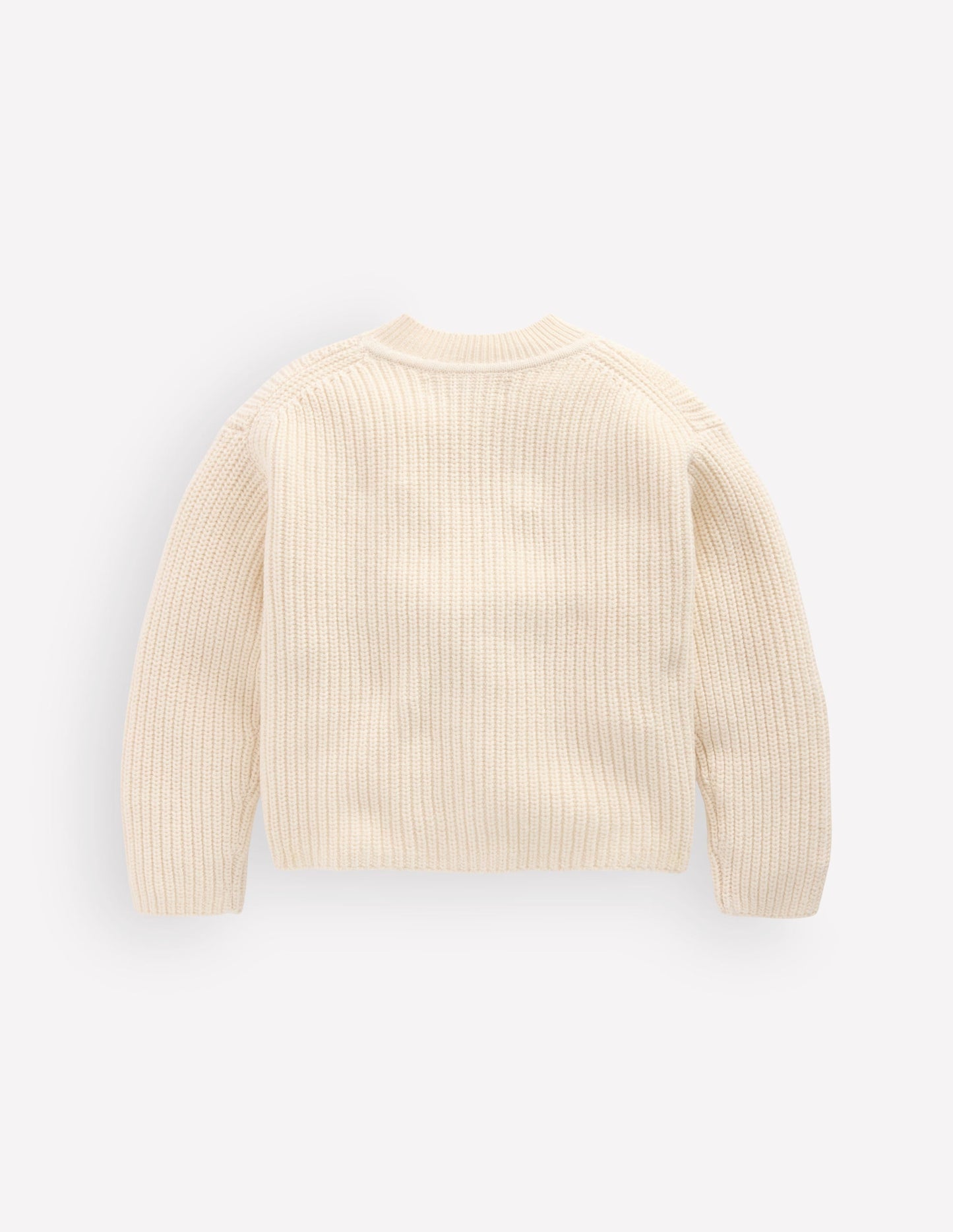 Chunky Everyday Cardigan-Ecru Marl