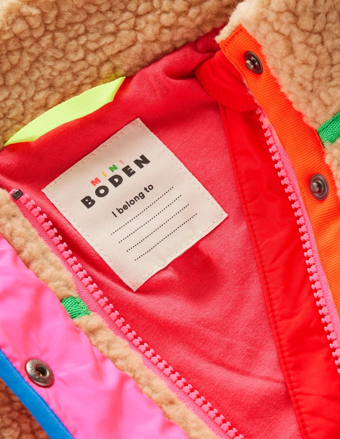 Fun Borg Mix Fleece-Rainbow Trim Borg