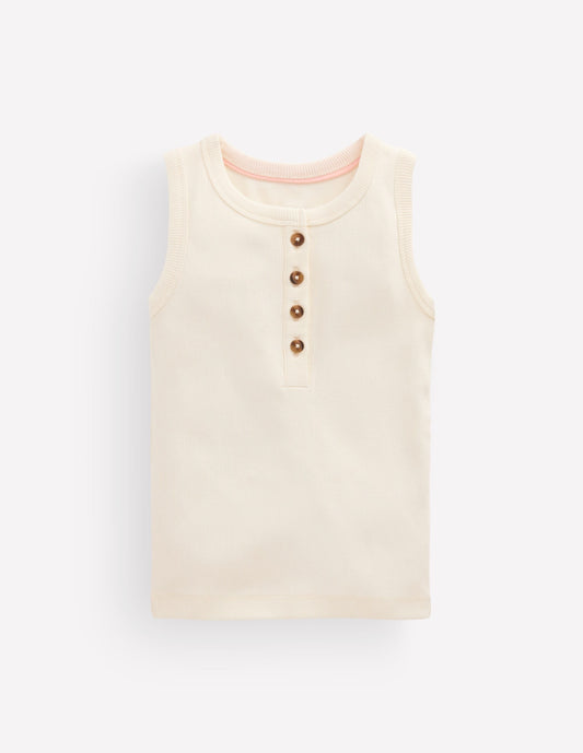 Henley Ribbed Vest-Soft Ivory