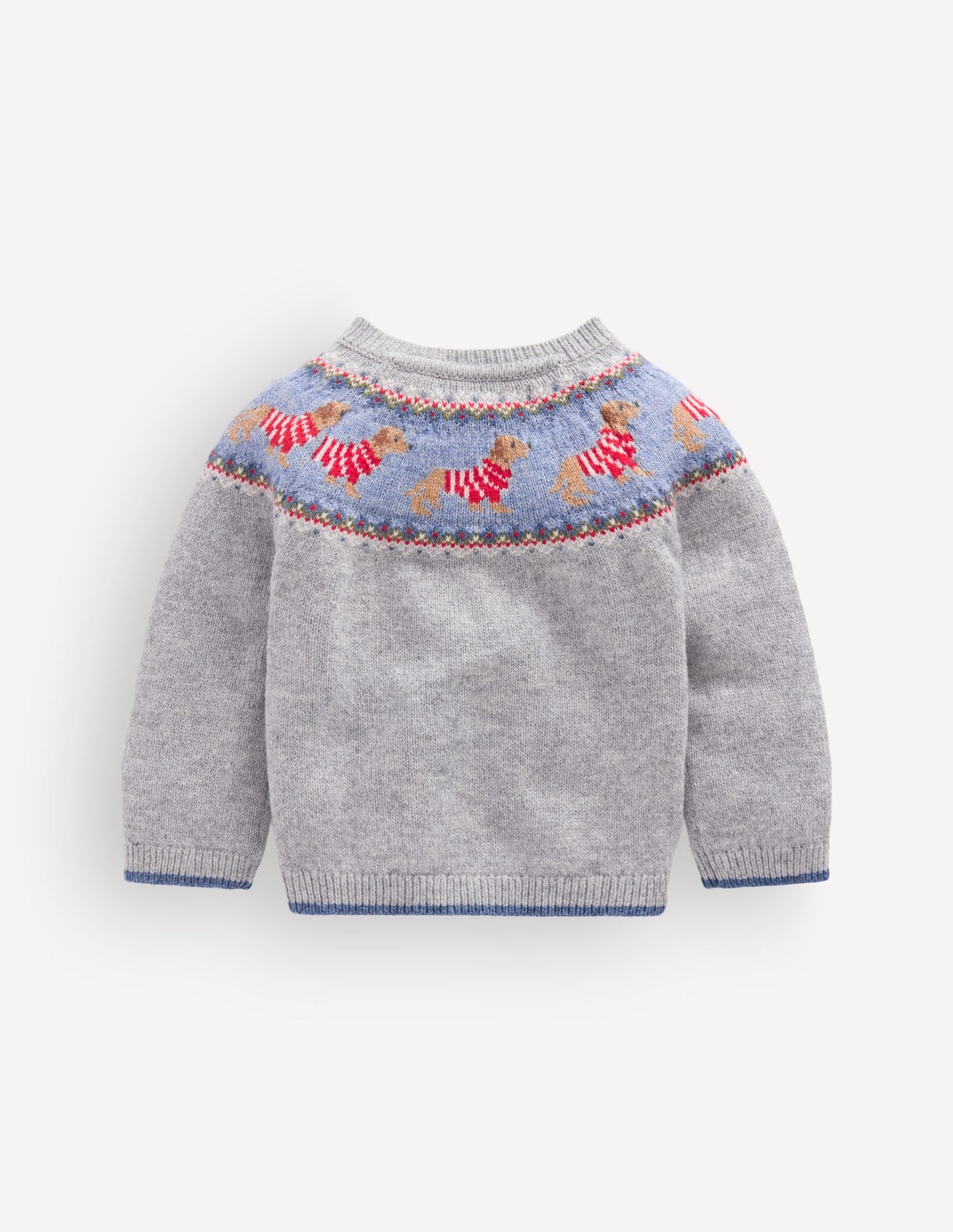 Fair isle Jumper-Grey Marl Puppy