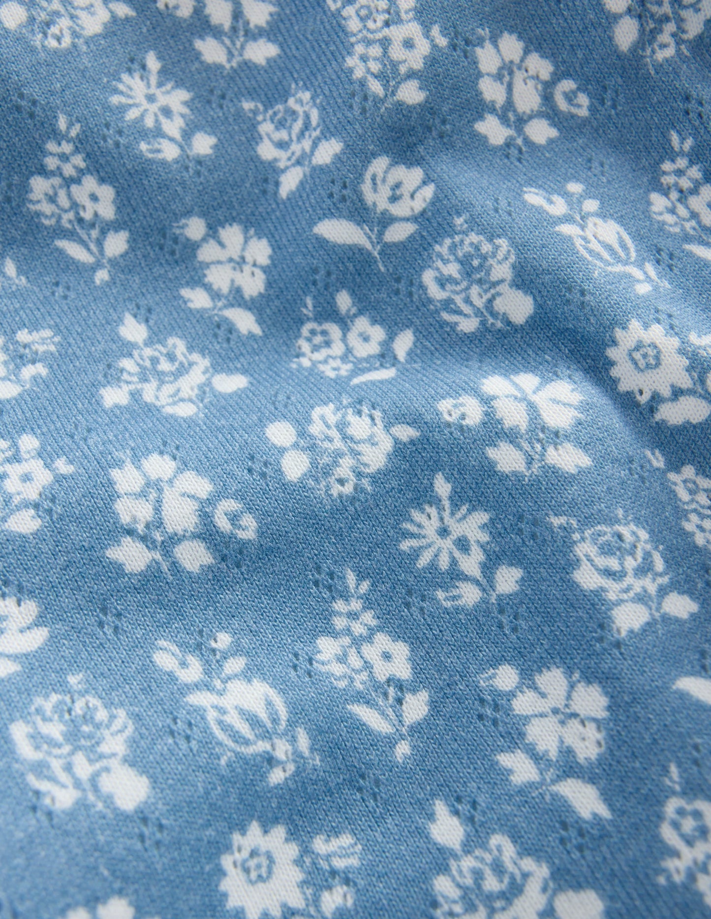 Cotton Pointelle Set-Glacier Blue Ditsy Floral