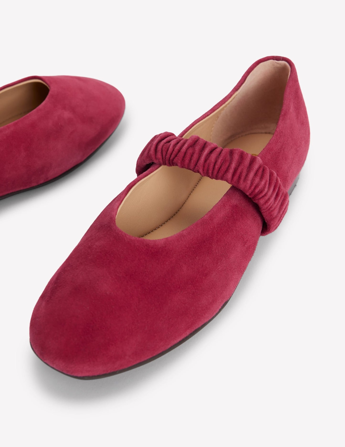 Camilla Ruched Ballet Flats-Wine