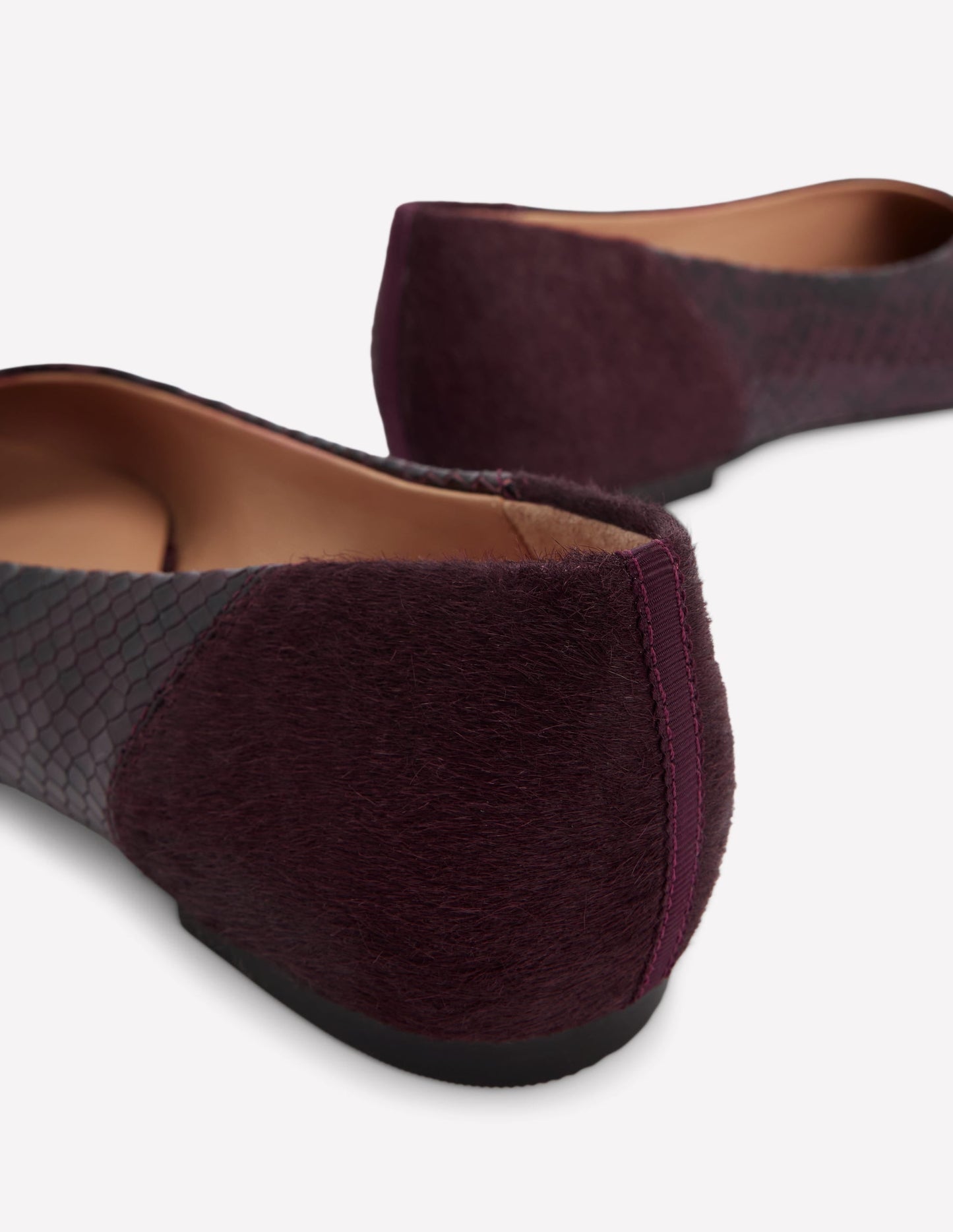 Nigella Pointed Toe Flats-Oxblood Snake Print