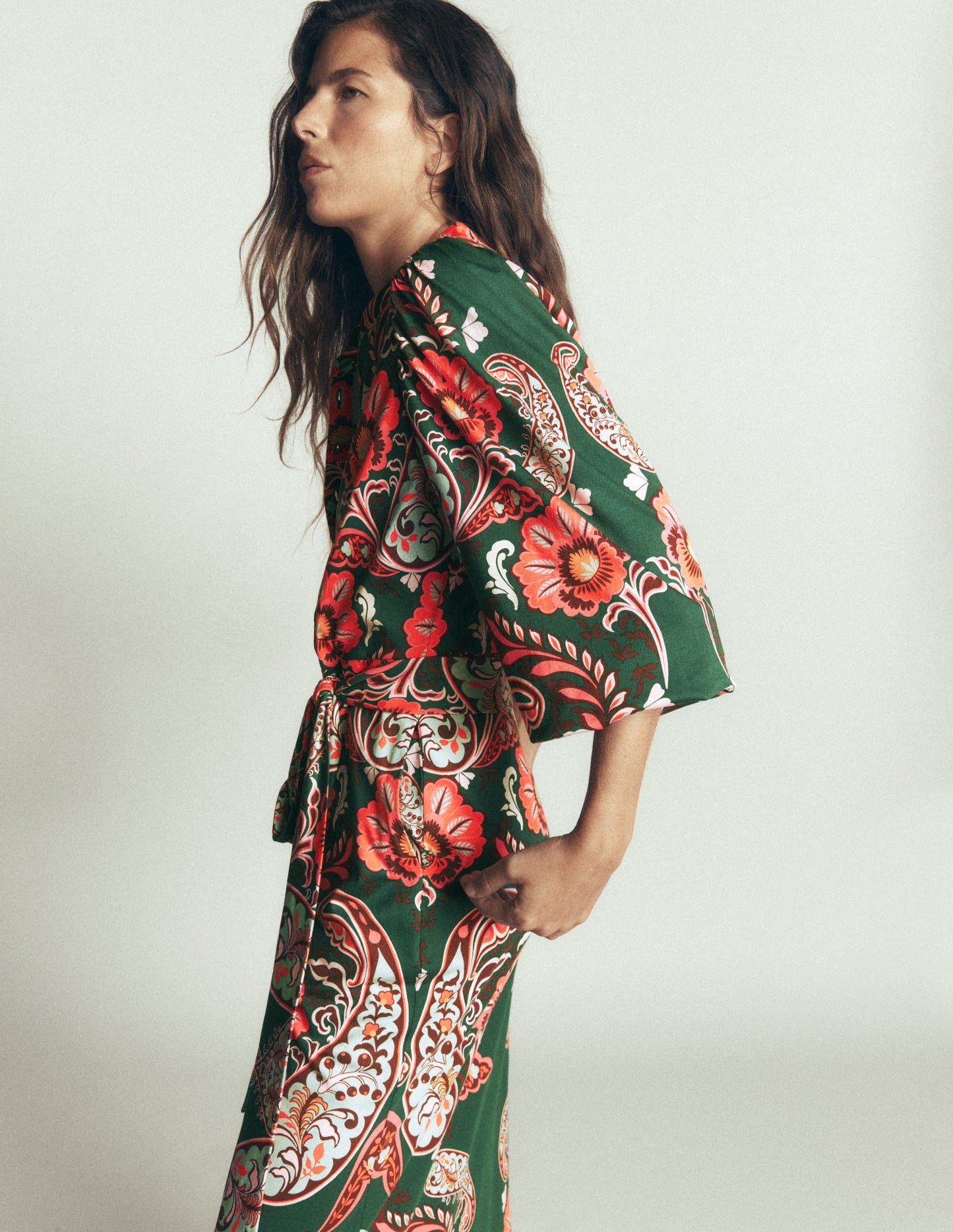 Eli Belted Jersey Midi Dress-Hunter Green, Bohemia Dream