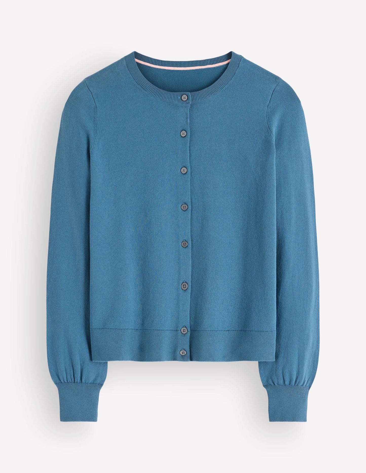 Camilla Cotton Crew Cardigan-Storm Blue