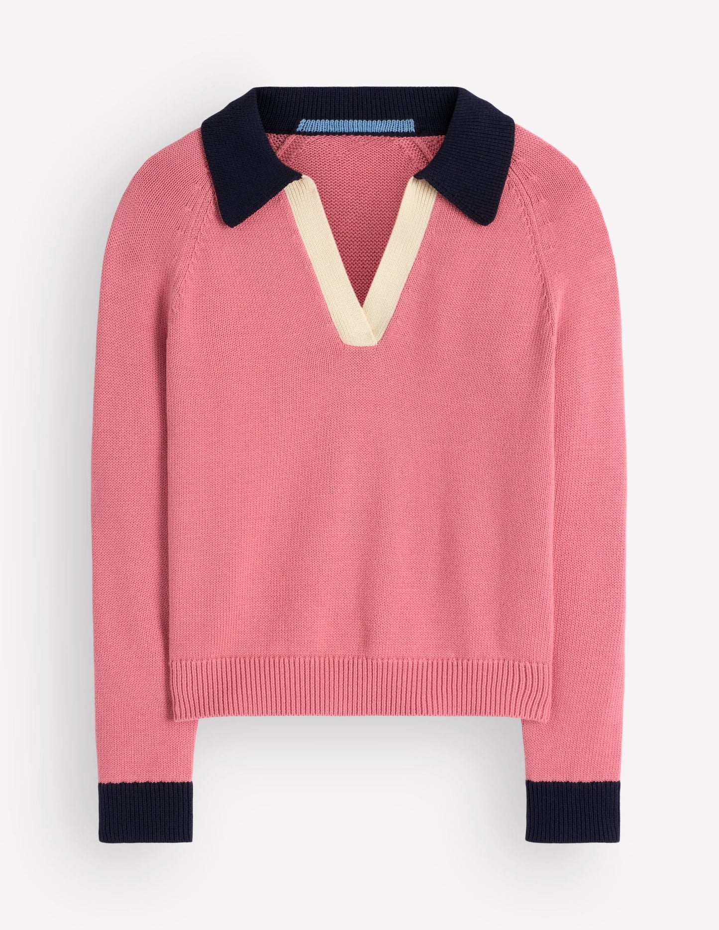 Lucy Cotton Henley Jumper-Forminca Pink