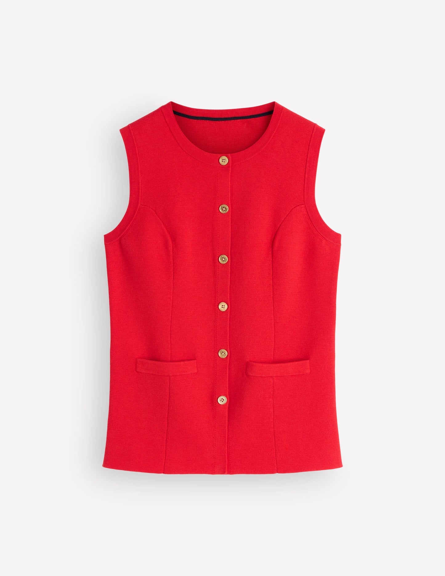 Crew Milano Knit Waistcoat-Poppy Red