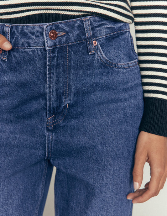 High Rise Straight Jeans-Mid Vintage