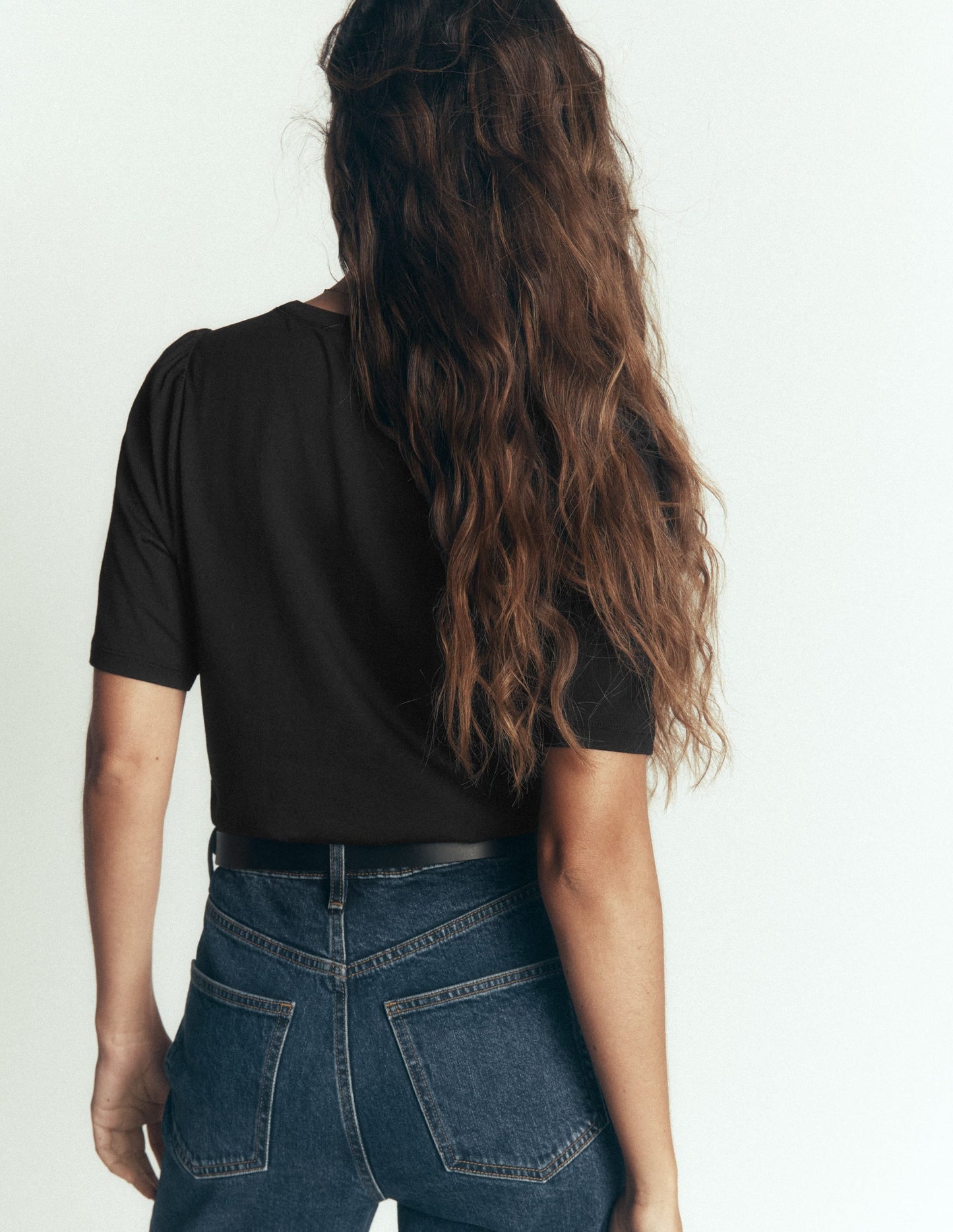 Supersoft Short Puff Shirt-Black