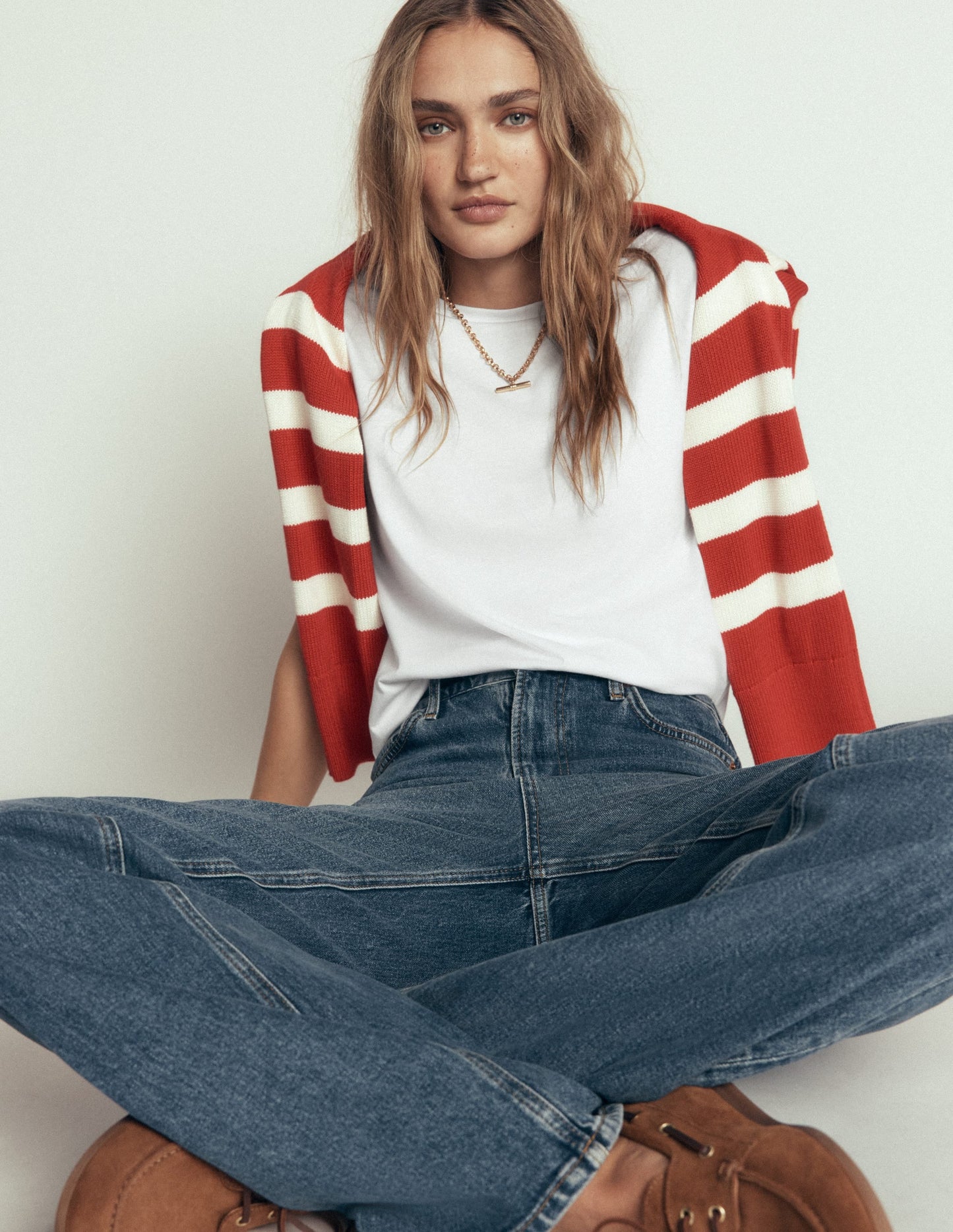 Supersoft Slash Neck T-Shirt-White