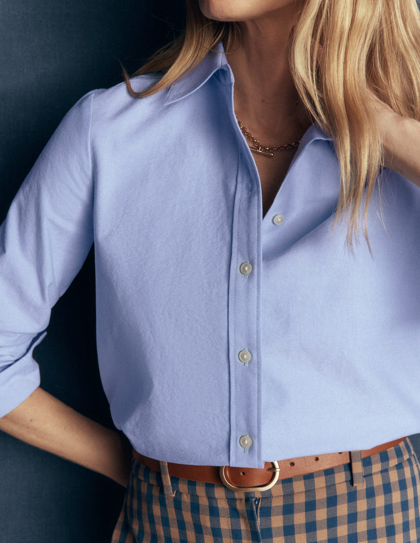 The New Sienna Cotton Shirt-Blue Oxford