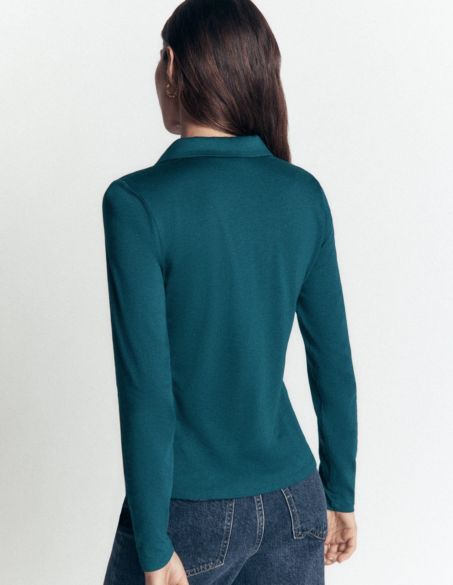 Supersoft Open Collar Shirt-Midnight Teal
