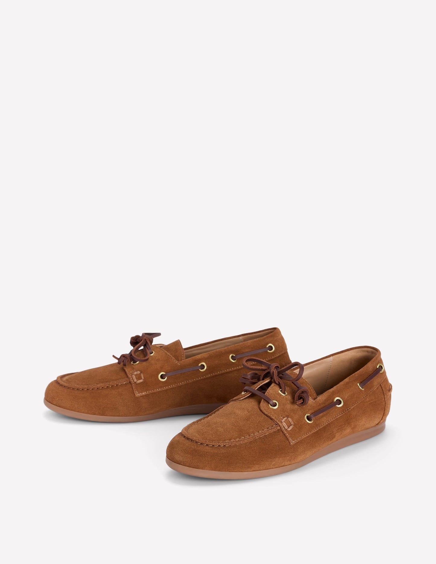 Lace-Up Boat Shoes-Tan