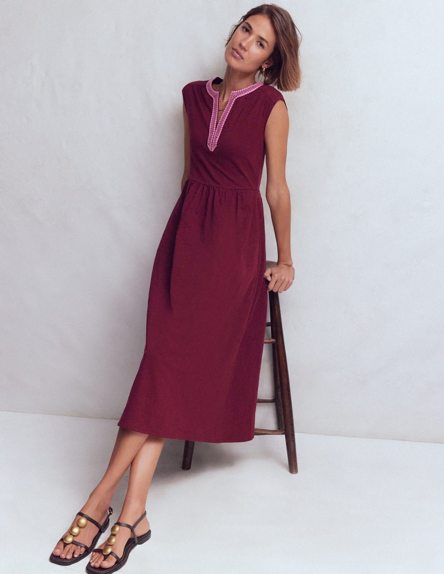 May Jersey Midi Dress-Deep Wisteria