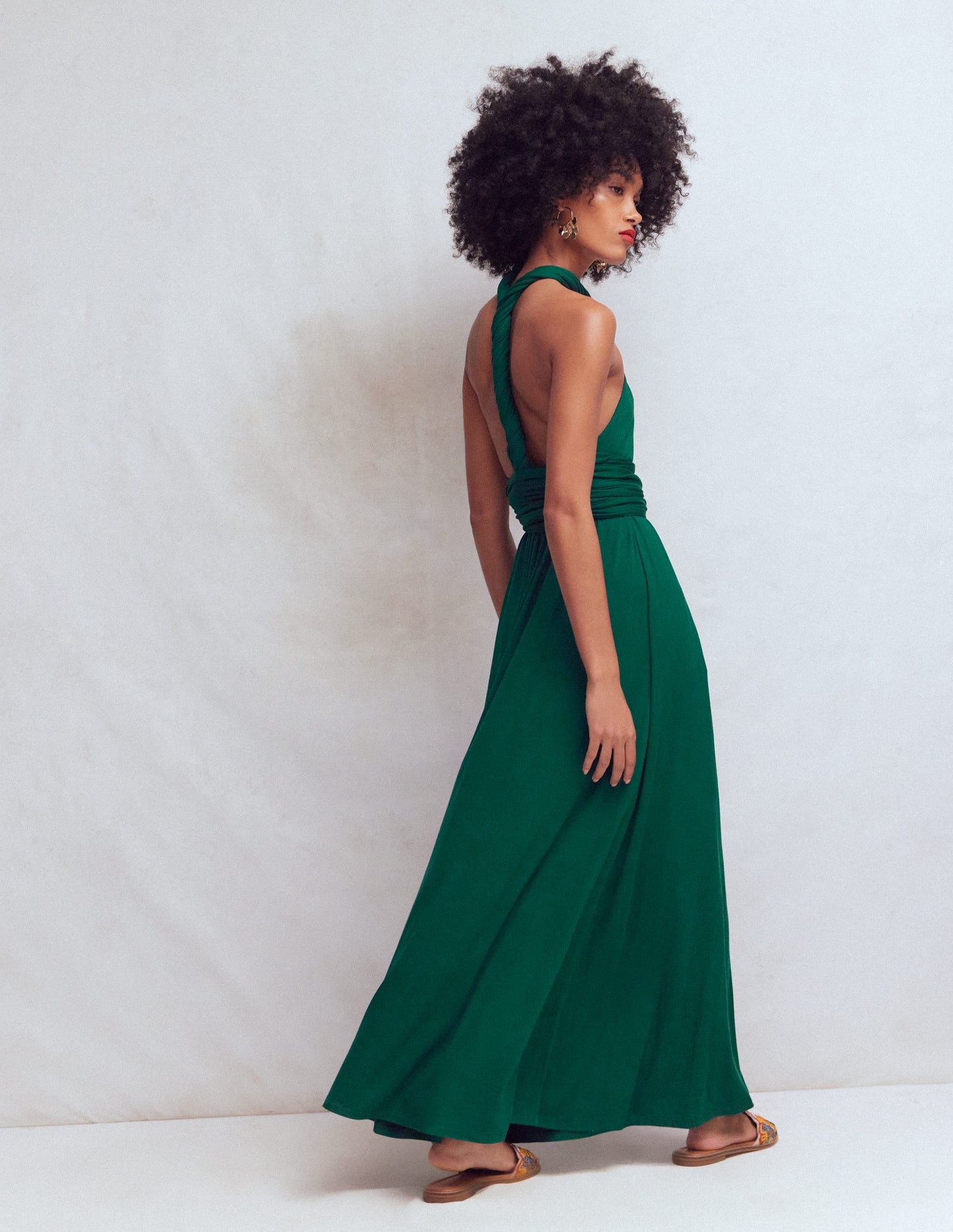 Multiway Jersey Maxi Dress-Emerald Night