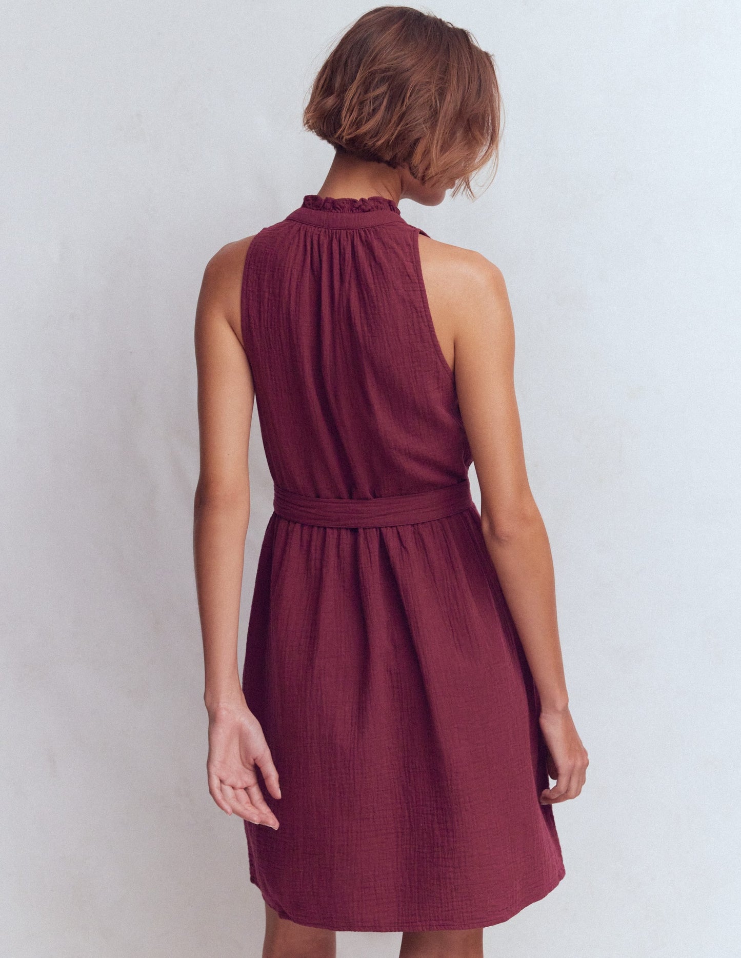 Viv Double Cloth Short Dress-Deep Wisteria