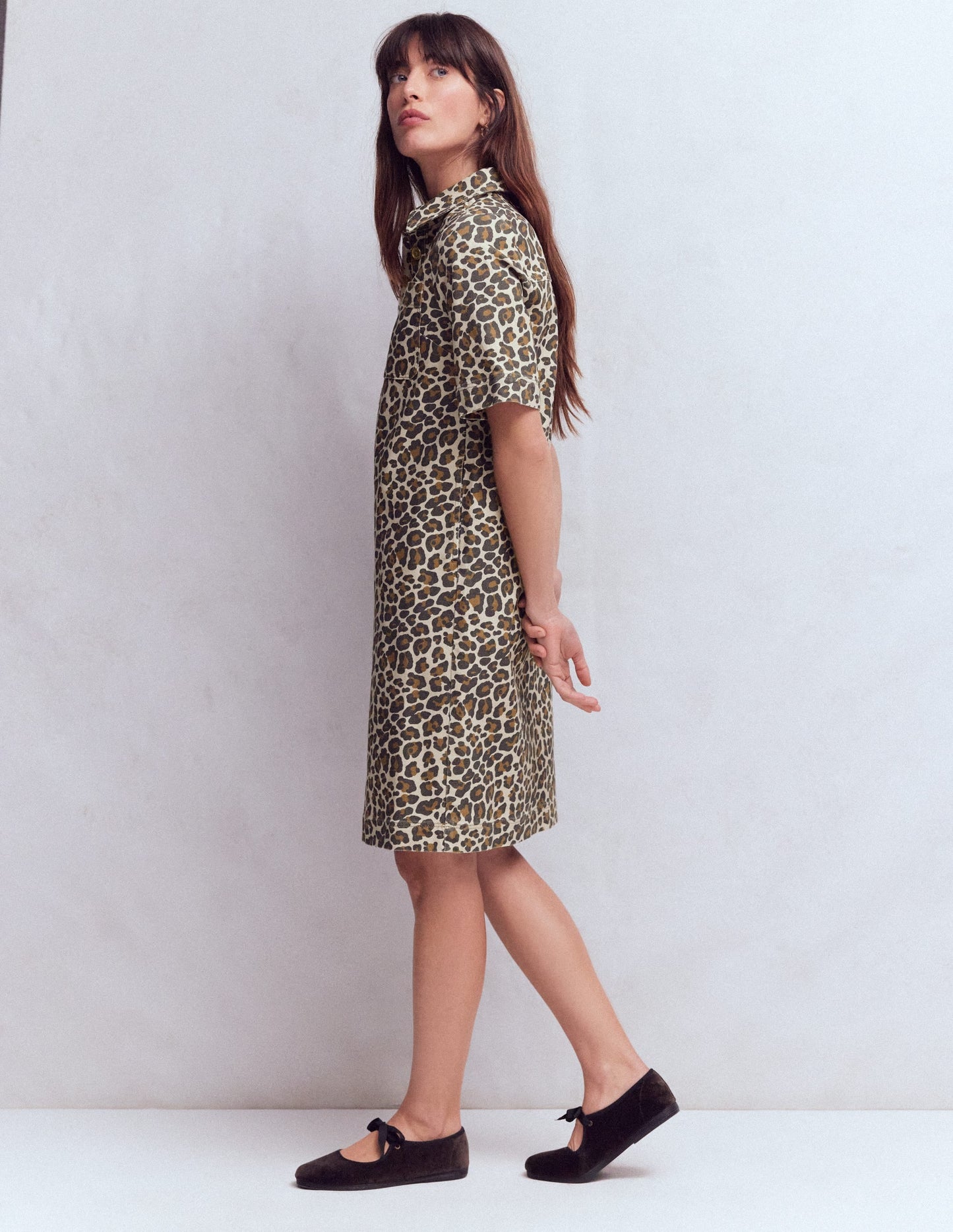 Zia Pocket Shift Dress-Almond Milk, Cheetah Pop