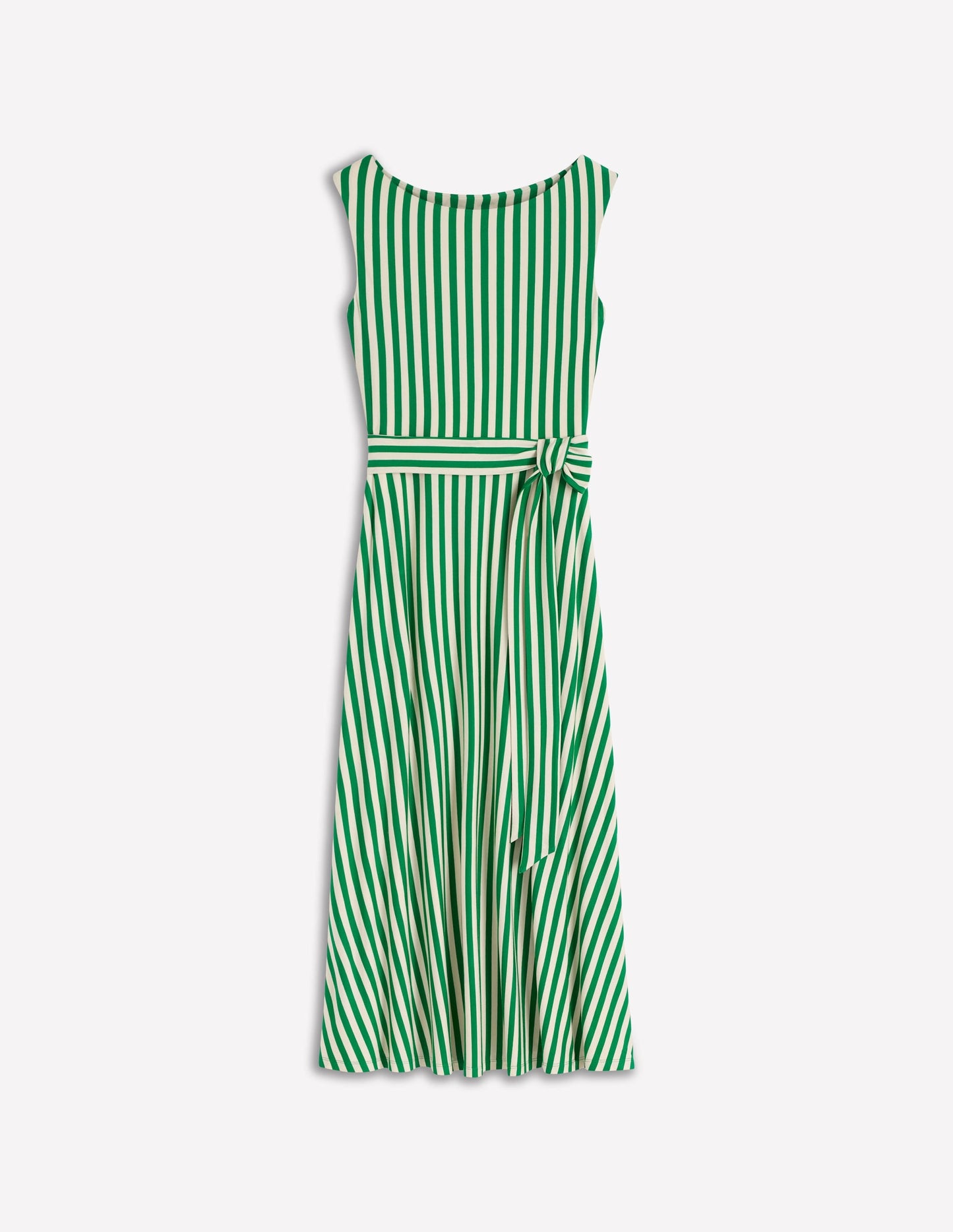 Tamsin Jersey Midi Dress-Fresh Green and Ivory Stripe
