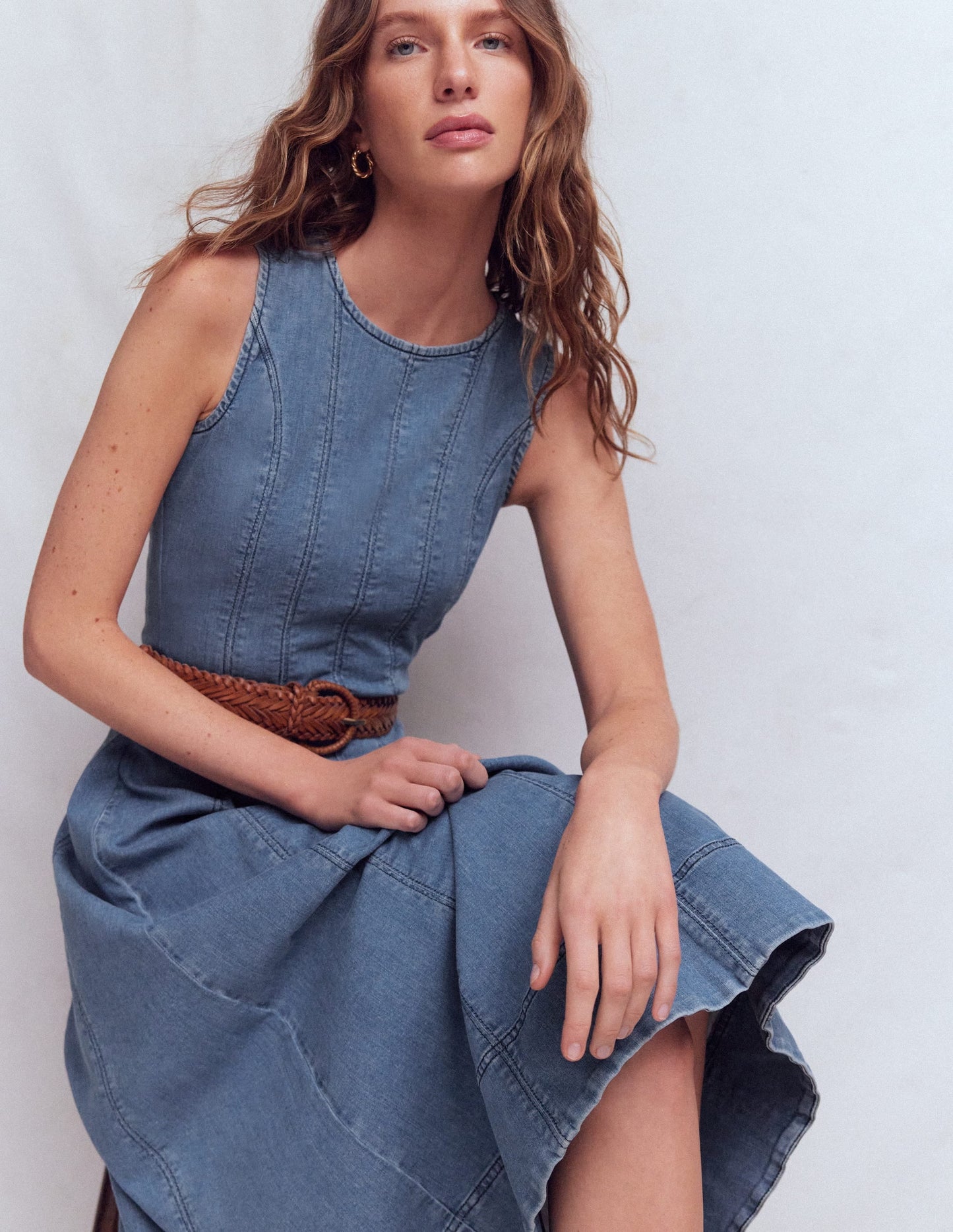 Annet Denim Midi Dress-Mid Vintage