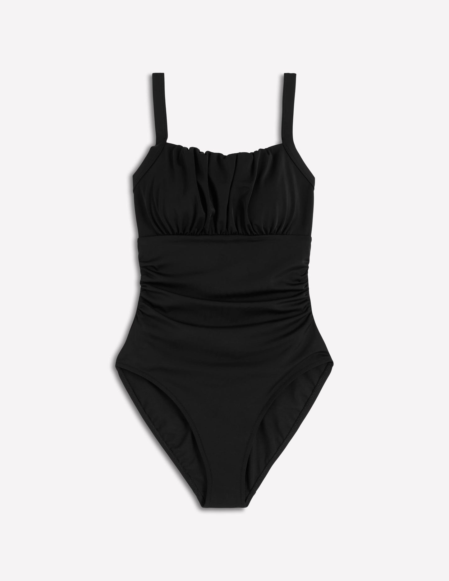 Skiathos Ruched Panel Swimsuit-Black