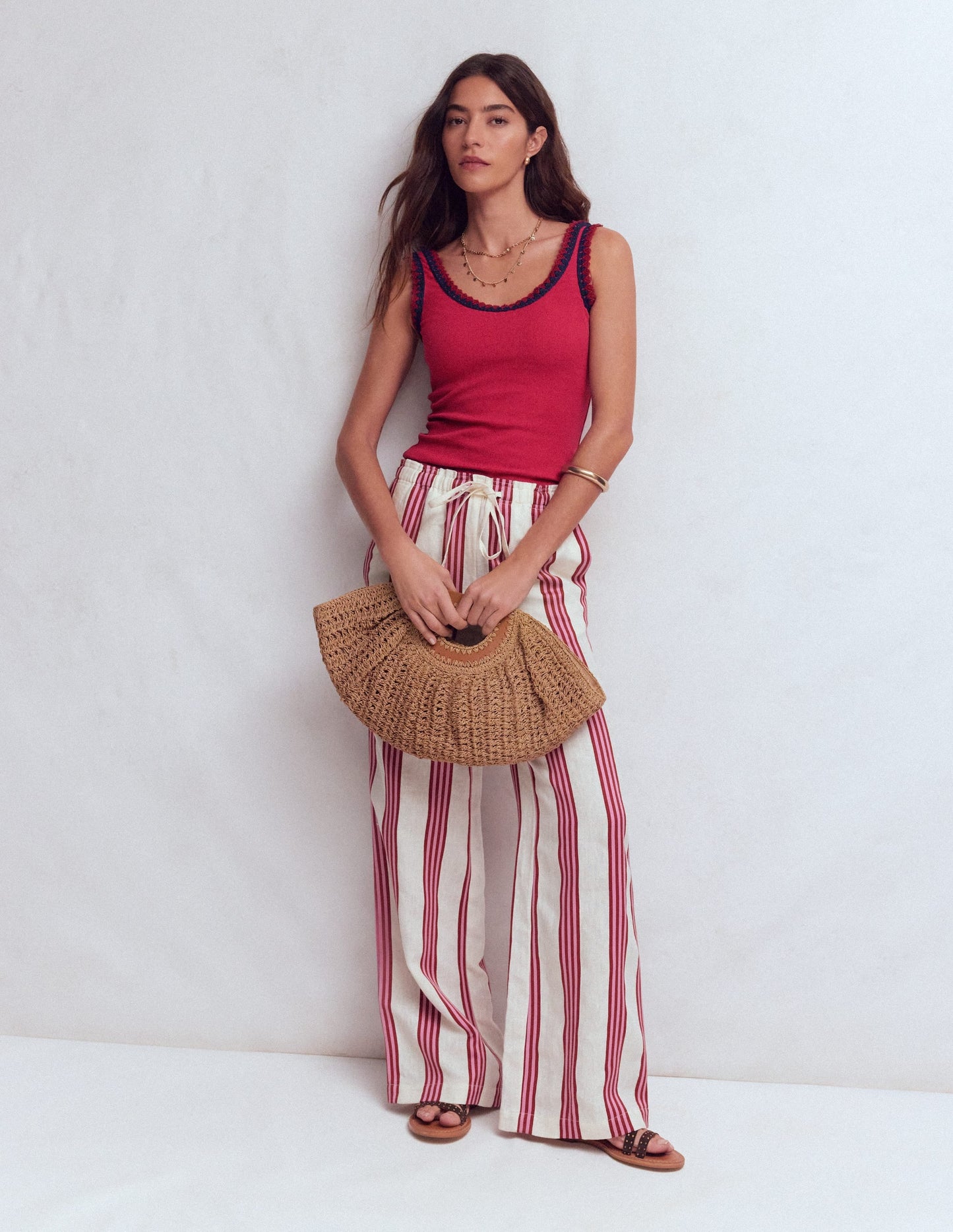 Maddie Trim Detail Vest-Terracotta Red
