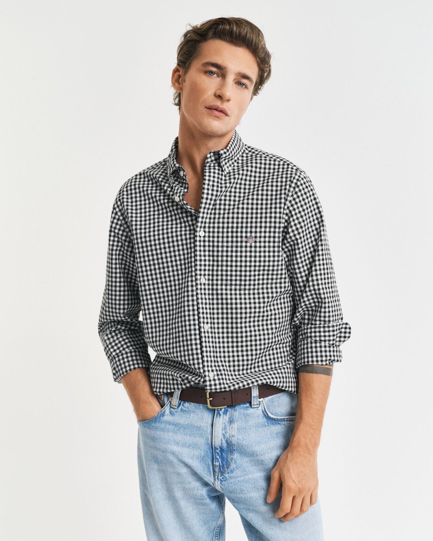 Regular Fit Klassisches Gingham-Popelinehemd