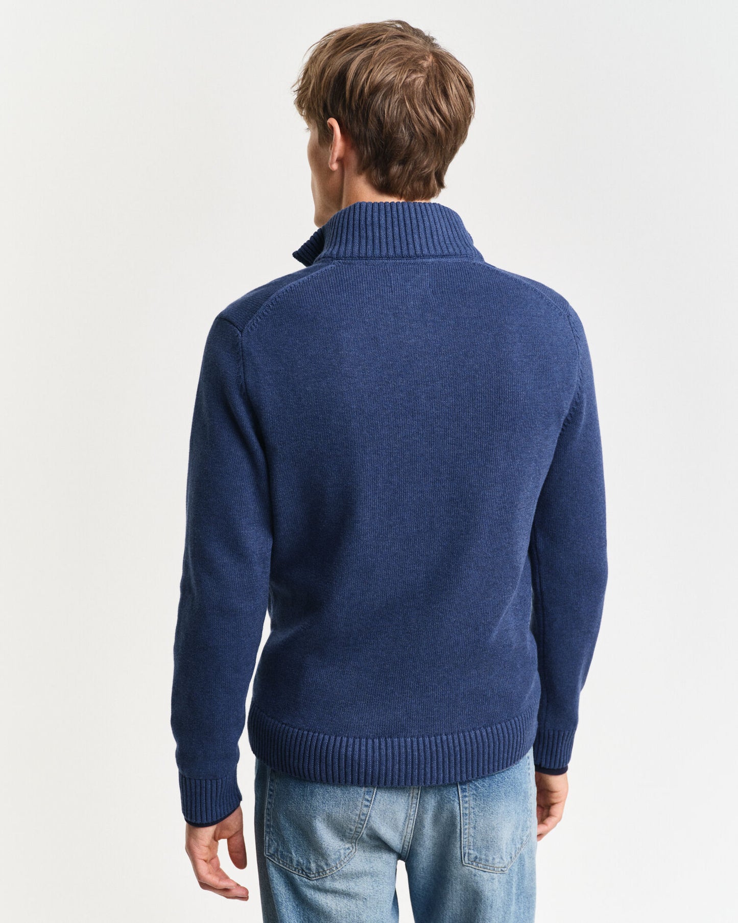 Pull demi-zippé en coton décontracté