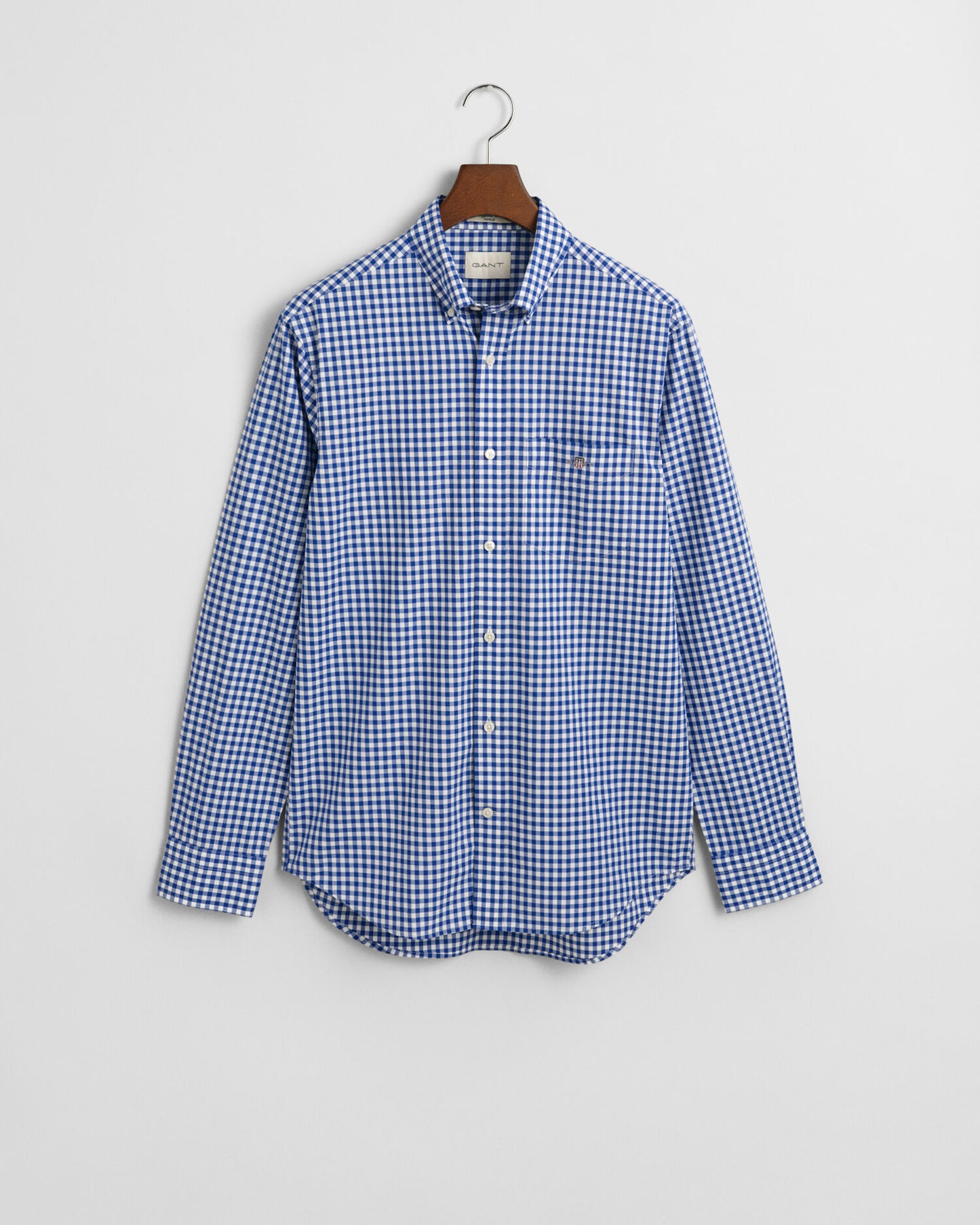 Chemise Classique en Popeline à Carreaux Coupe Droite