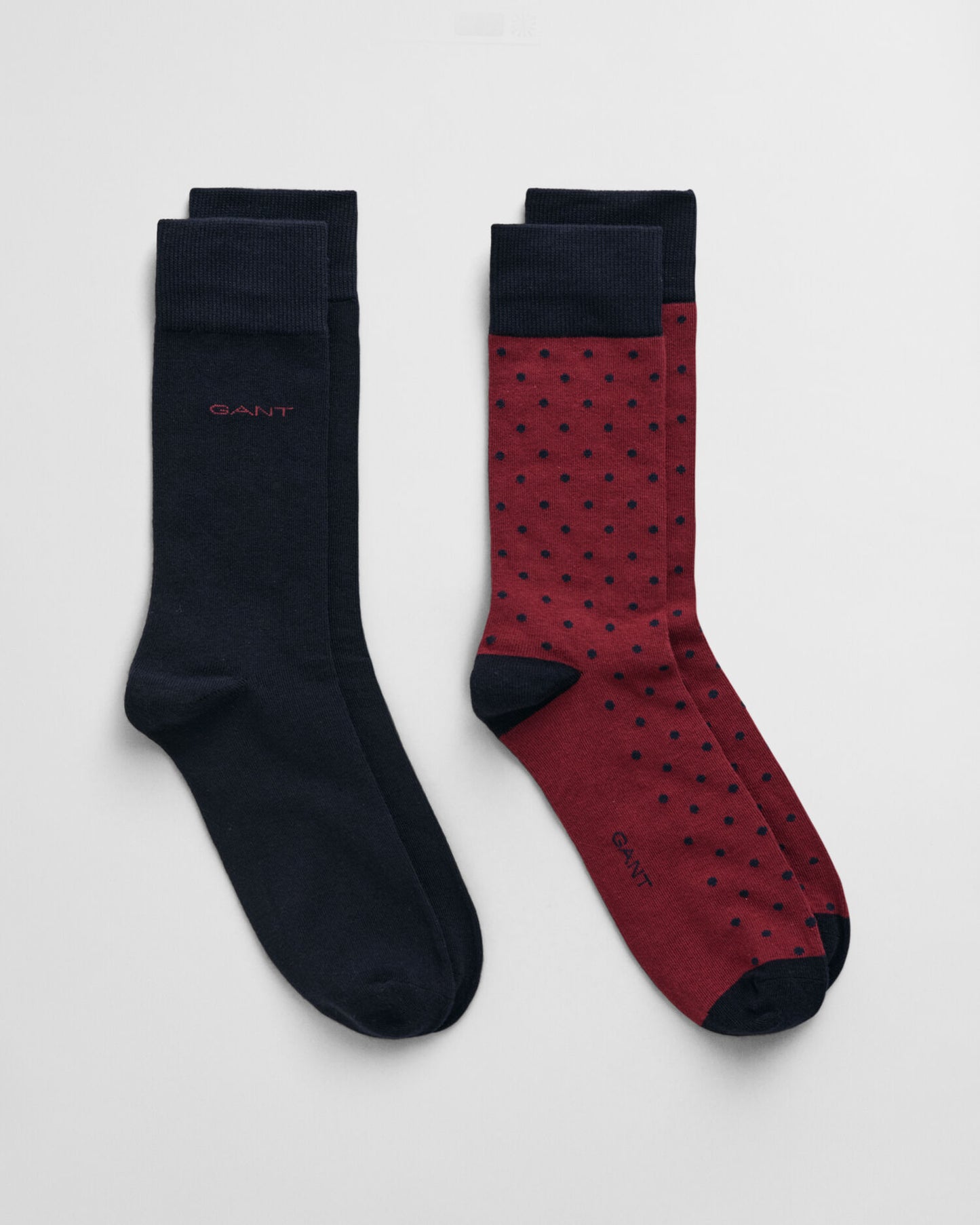 2er-Pack gestreifte und unifarbene Socken
