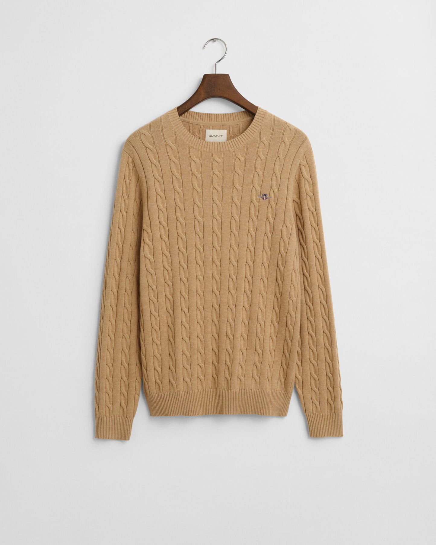 Pull col rond en maille torsadée de coton