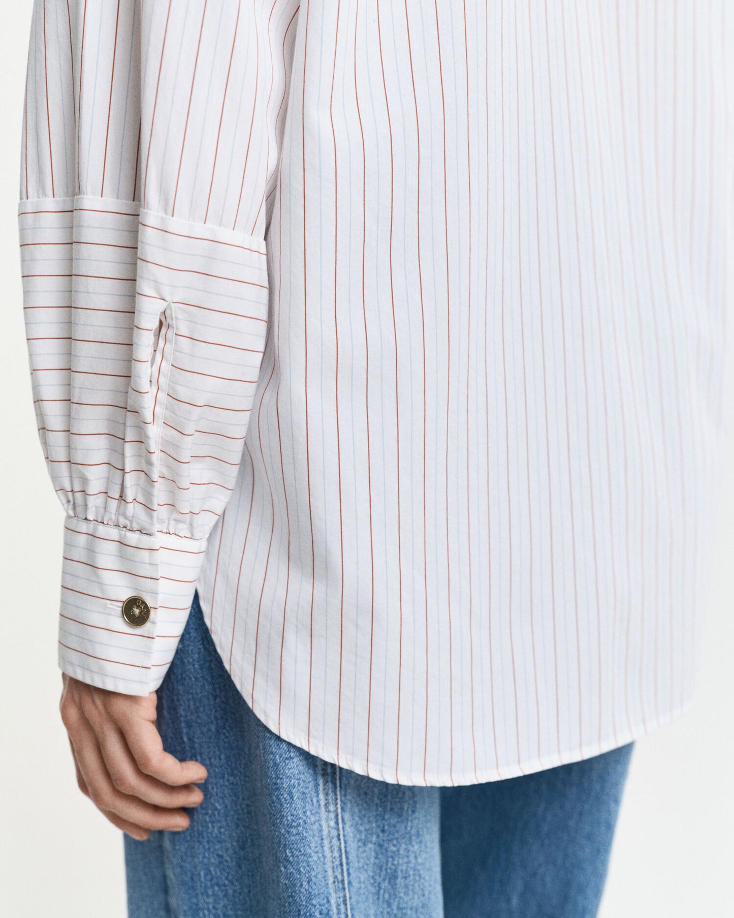 Chemise rayée à manches amples et coupe décontractée