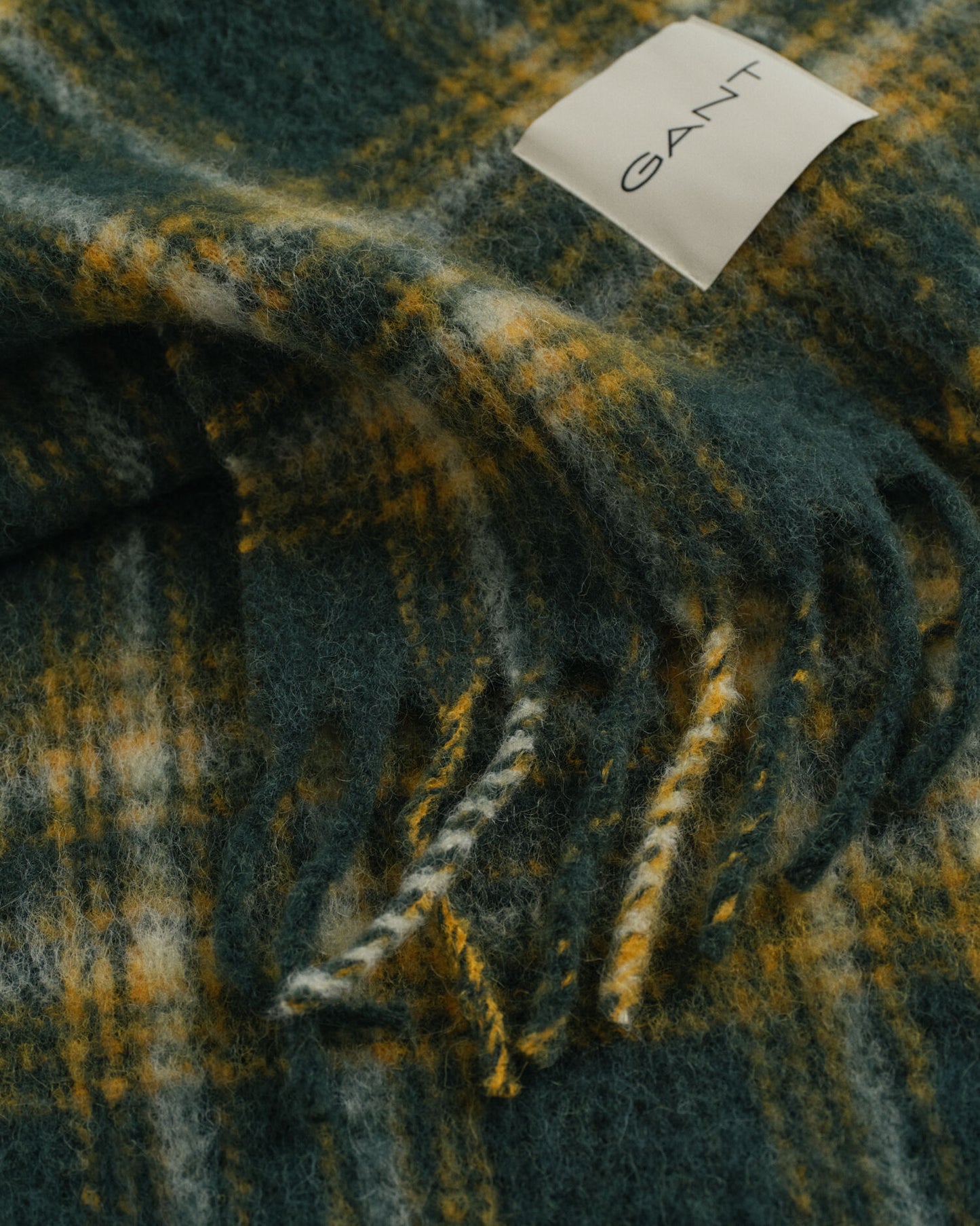 Écharpe à carreaux en mélange mohair et alpaga