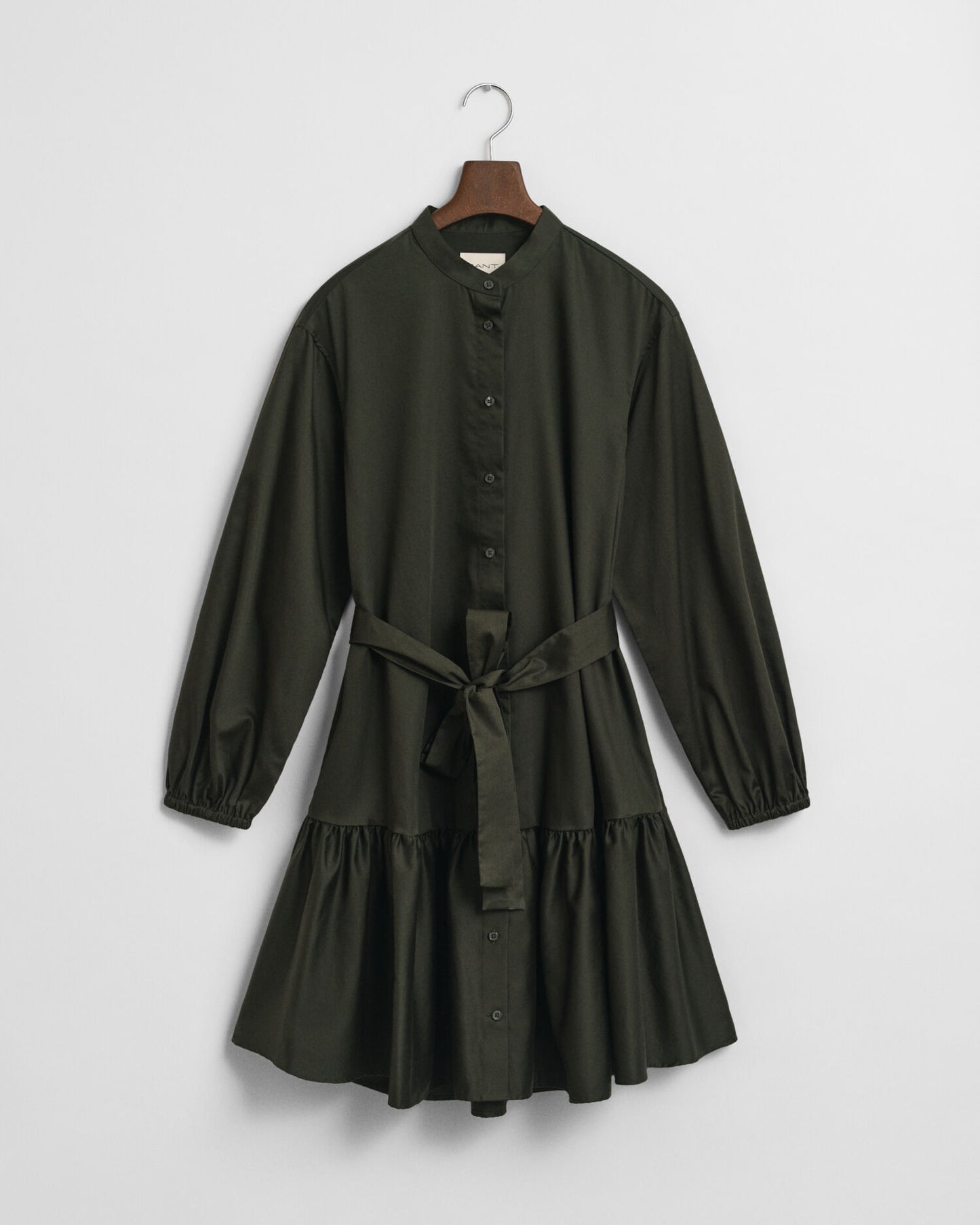 Baumwollsatin-Langarmkleid