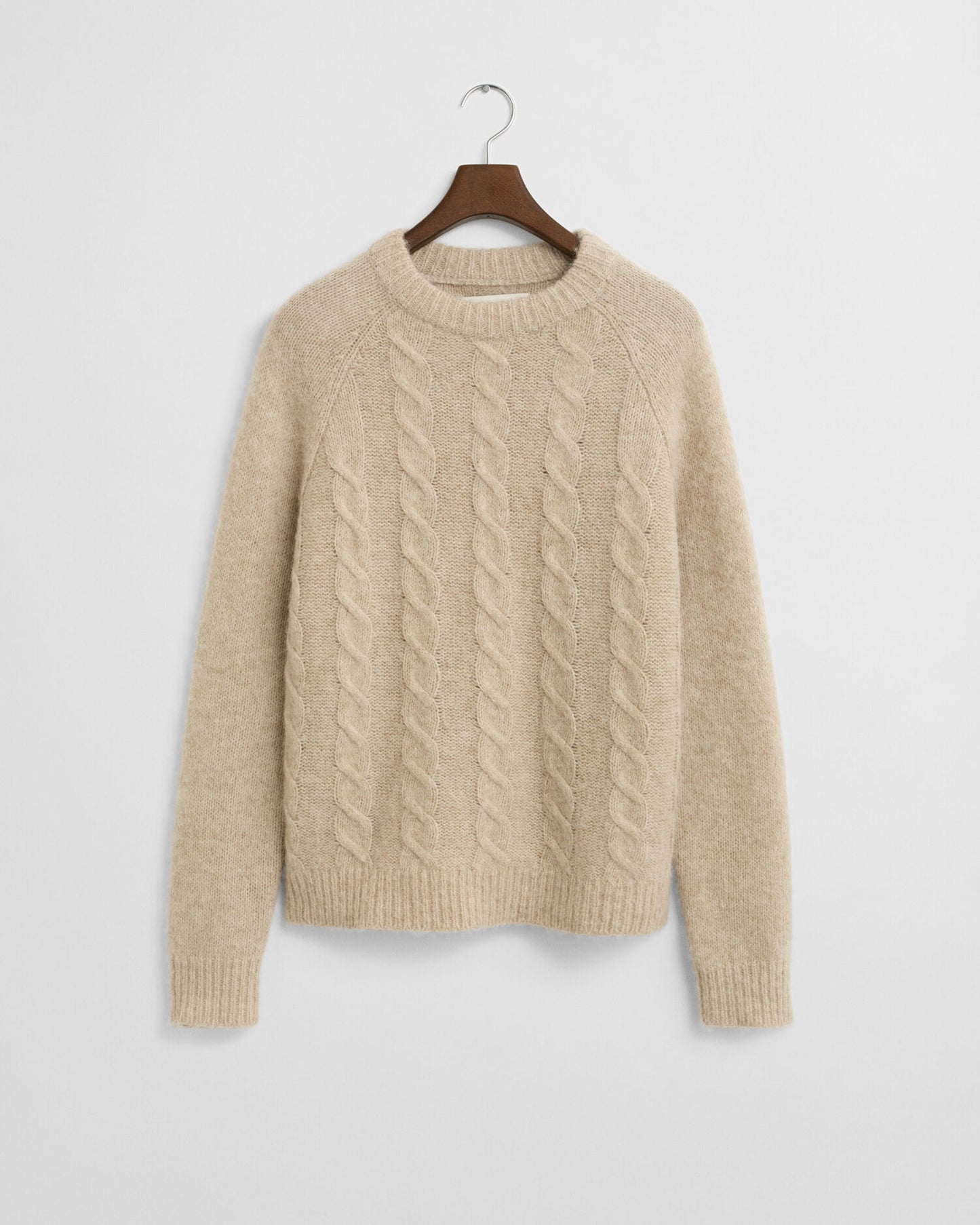 Zopfstrickpullover mit Rundhalsausschnitt