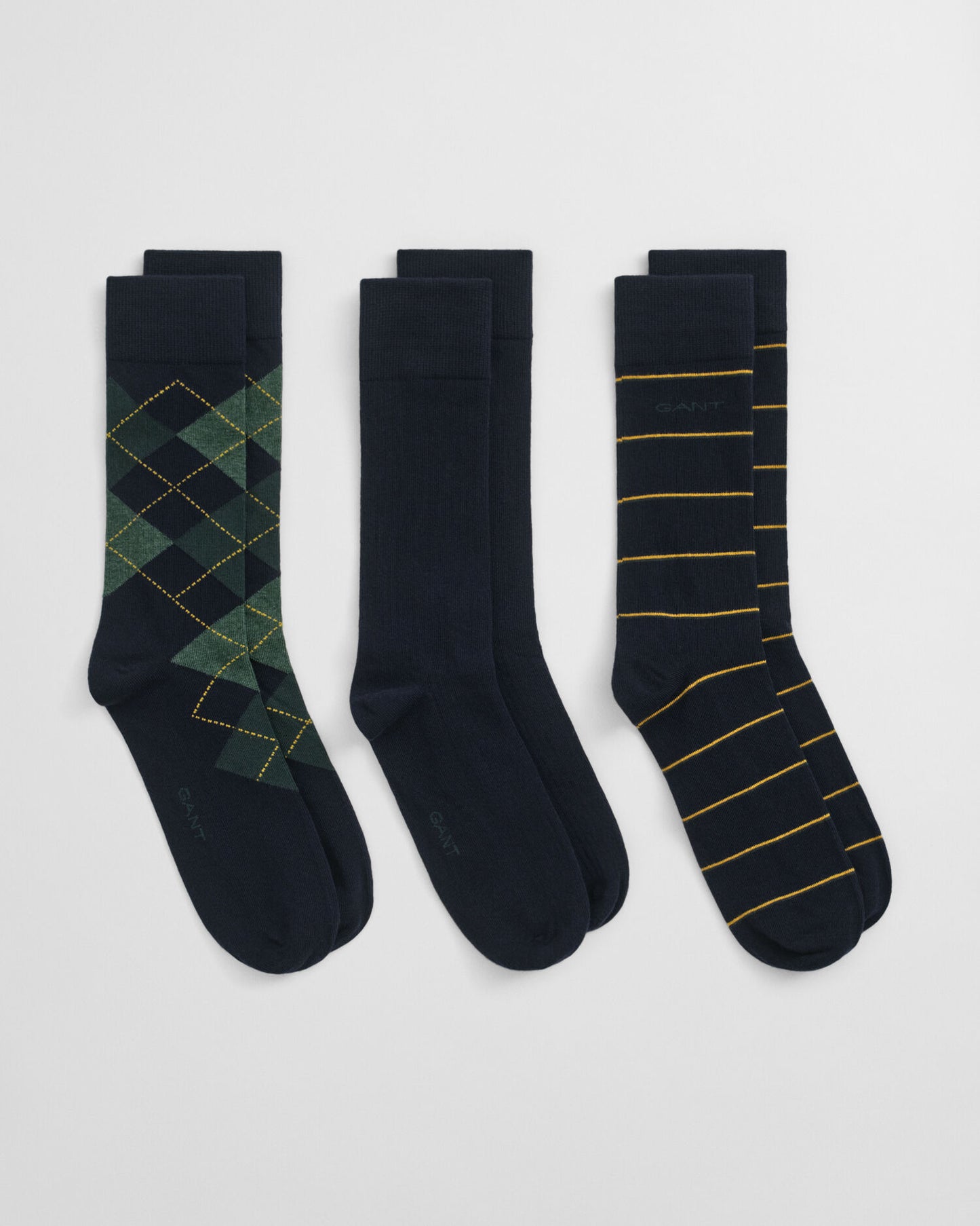 Chaussettes Lot de 3 motifs écossais et rayures