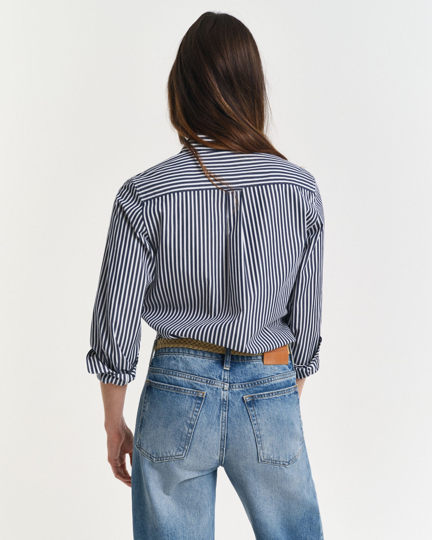 Chemise Popeline Classique Rayée Coupe Droite