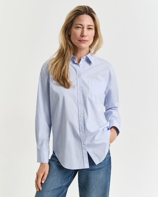 Chemise classique en popeline à coupe décontractée