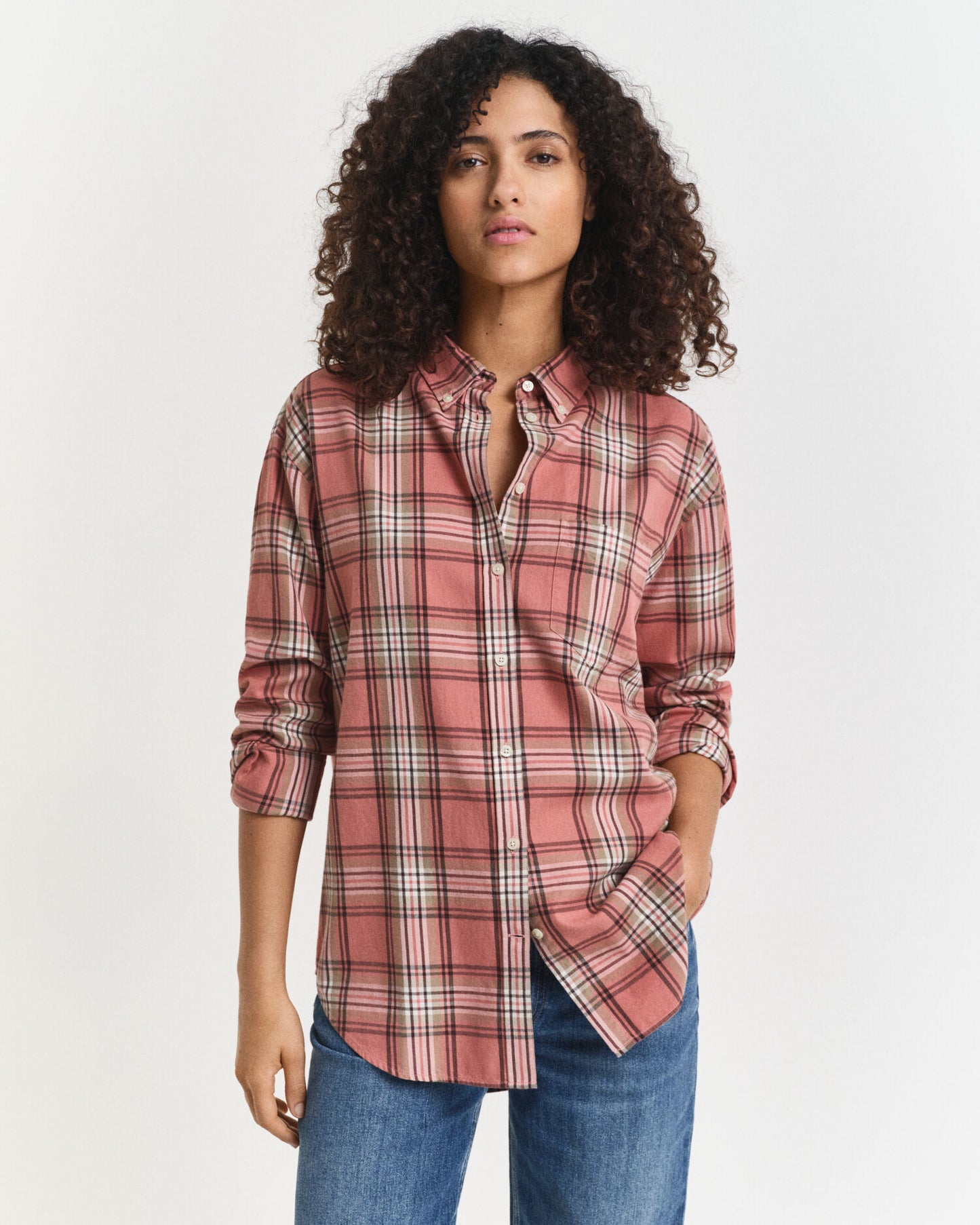 Chemise en flanelle à carreaux coupe décontractée